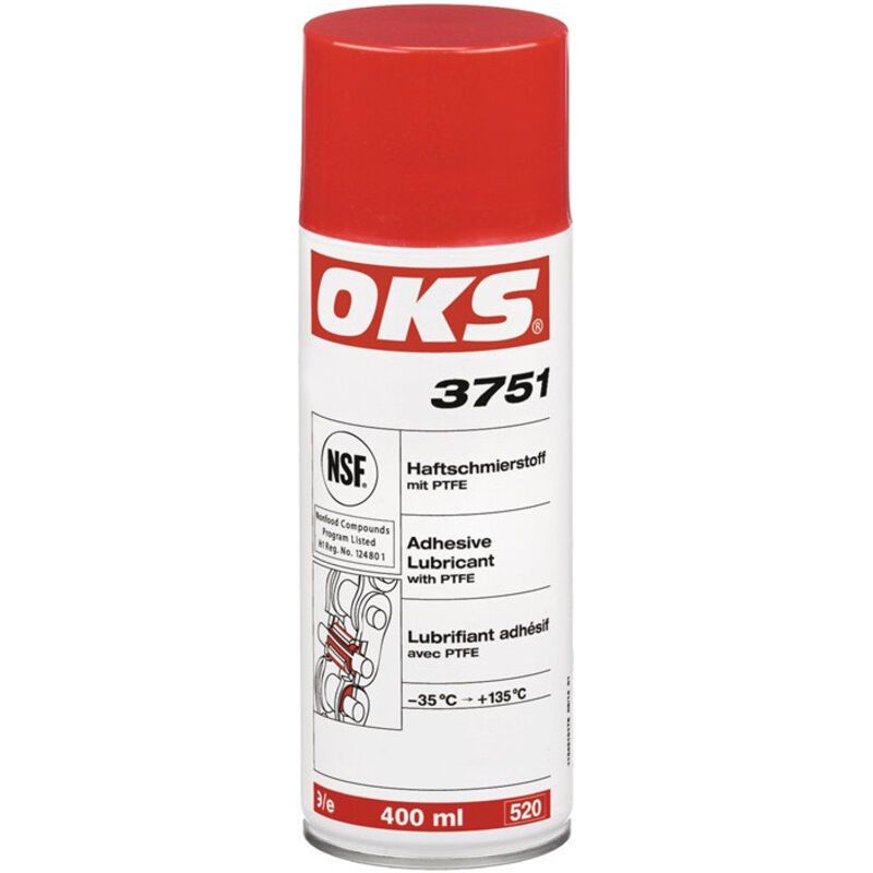 OKS - Lubrifiant adhérent avec ptfe 3751 blanchâtre nsf H1 400 ml bombe aérosol (Par 12)