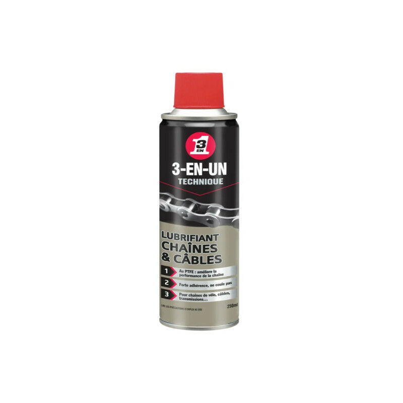 Lubrifiant Chaînes & Câbles 250 ml - 3-en-un