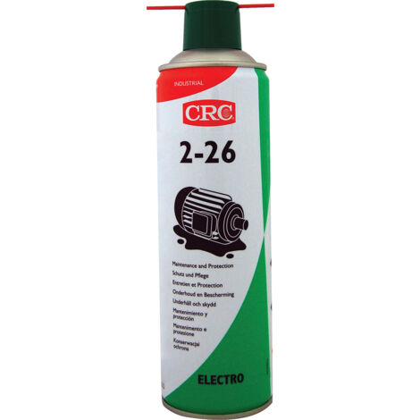 Lubrifiant CRC 2-26, Aérosol 335 ml / 250 ml ( Prix pour 1 ) Repousse l’humidité laissée après les entrées d’eaux, protège contre la friction et la corrosion.