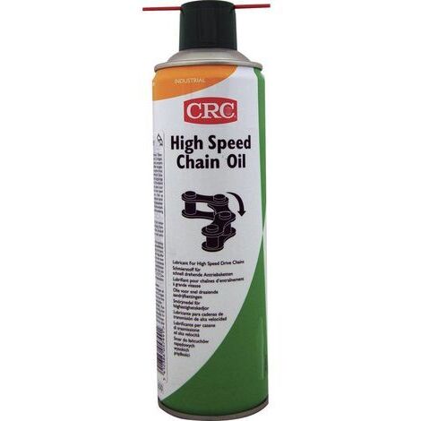 Lubrifiant CRC HIGH SPEED CHAIN OIL, Aérosol 650ml / 500ml ( Prix pour 1 ) Huile résistante à l’eau froide, chaude et salée. Multipositions.