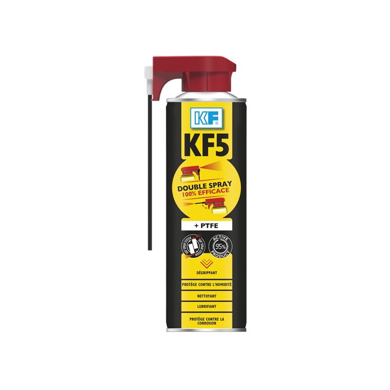Lubrifiant dégrippant KF 5 double spray, aérosol de 500 ml net KF