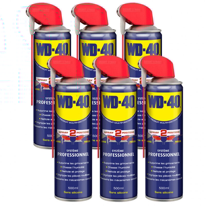 Wd-40 - Lot de 6 aérosols Produit Multifonction Spray Double Position 500ml