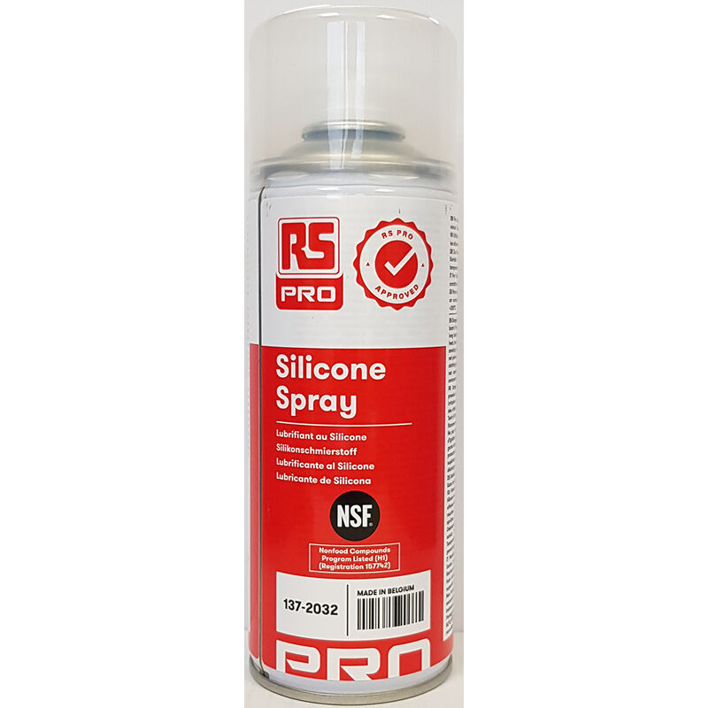 Lubrifiant Silicone RS PRO, Aérosol 400 ml, NSF ( Prix pour 1 )