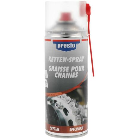 LUBRIFIANT POUR CHAINE AUTO / MOTO / VELO 400ML PRESTO