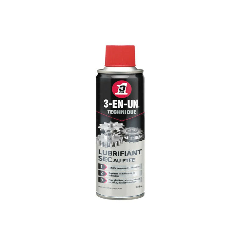 Lubrifiant sec au PTFE 250 ml - 3-en-un