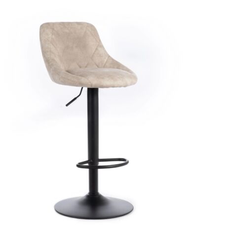 Luca, Set di 2 Sgabelli regolabili in microfibra Beige (45cm X 50cm H. 84/100cm)