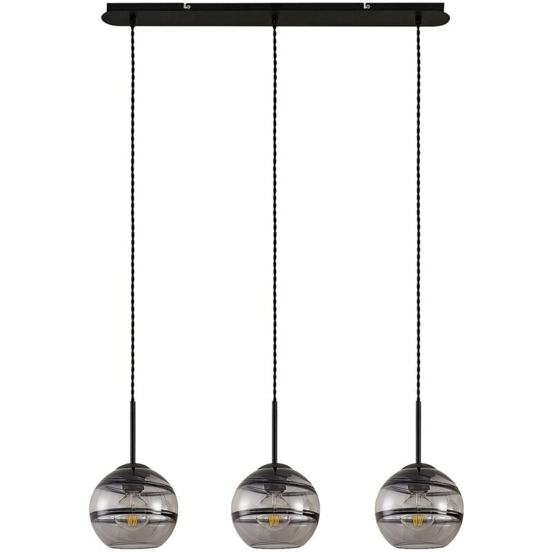 

Ably lámpara colgante, vidrio humo 3 luces - Lucande