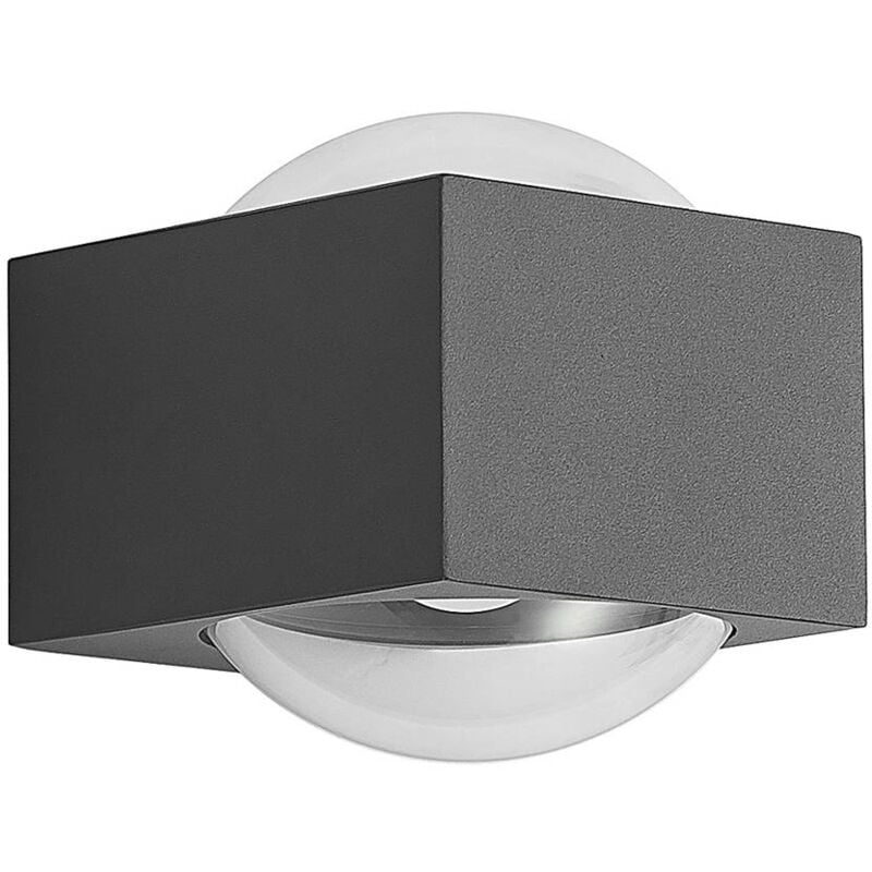 Image of Lucande Almos applique LED esterni angolare 2 luci - grigio scuro