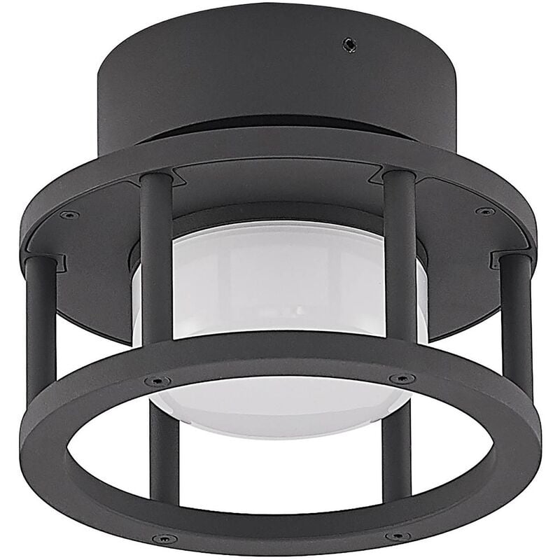 Lucande - Ceiling Light Outdoor Berenike dimmable (modern) in Silver made of Aluminium (1 light source, GX53) from dark grey (ral 840-M)