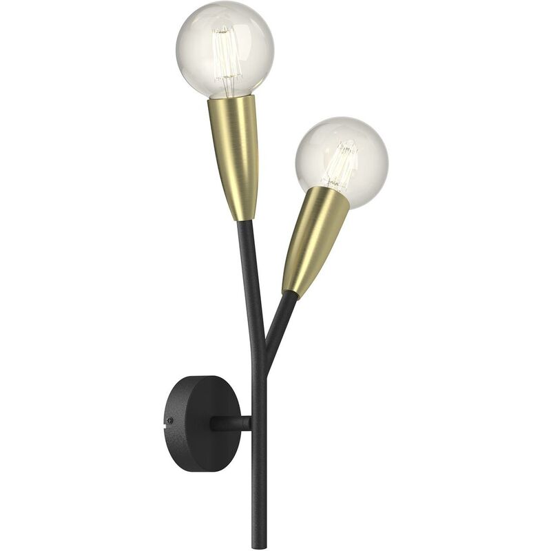 

Carlea aplique, 2 luces, negro-latón - Lucande