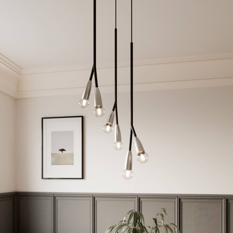 

Carlea colgante 6 luces negro-níquel - Lucande