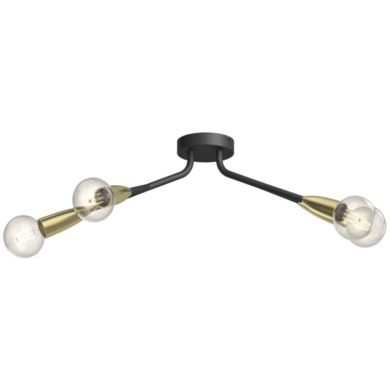 

Lucande Carlea lámpara techo 4 luces latón-negro