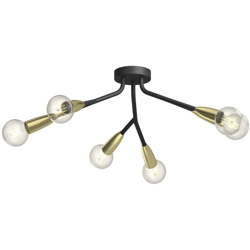 

Carlea lámpara techo 6 luces latón-negro - Lucande