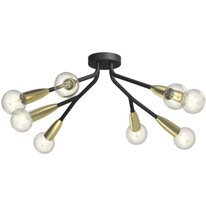 

Carlea lámpara techo 8 luces latón-negro - Lucande