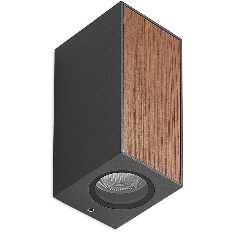 Cimala applique esterni 2 x GU10, 16,5cm - legno