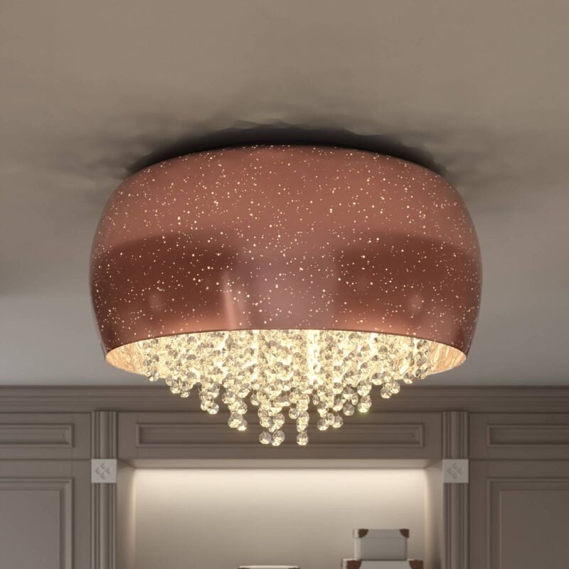 

Elinara plafón de cristal, 6 luces cobre - Lucande