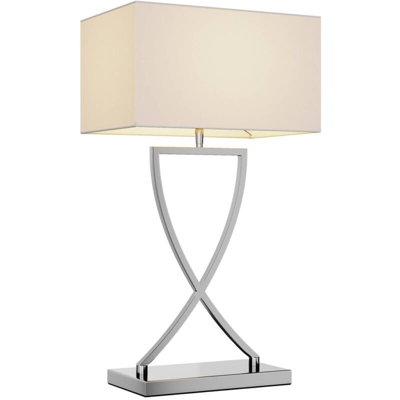 

Evaine lámpara de mesa cromo tulipa blanca - Lucande
