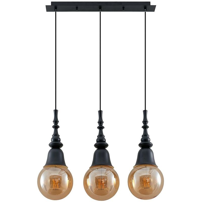 

Gesja colgante, 3 luces, largo, negro - Lucande