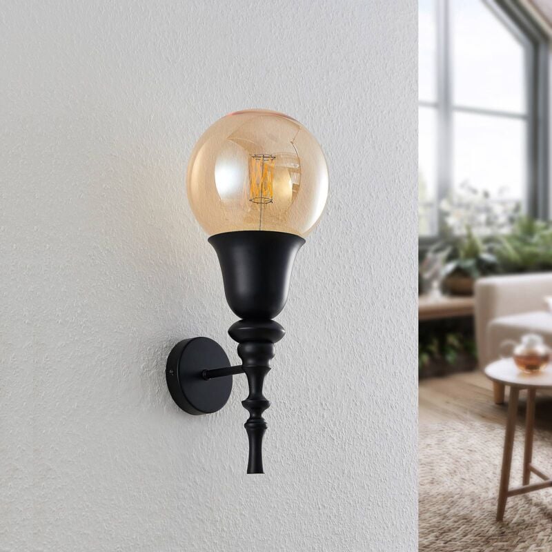 

Gesja aplique, sin pantalla, 1 luz, negro - Lucande