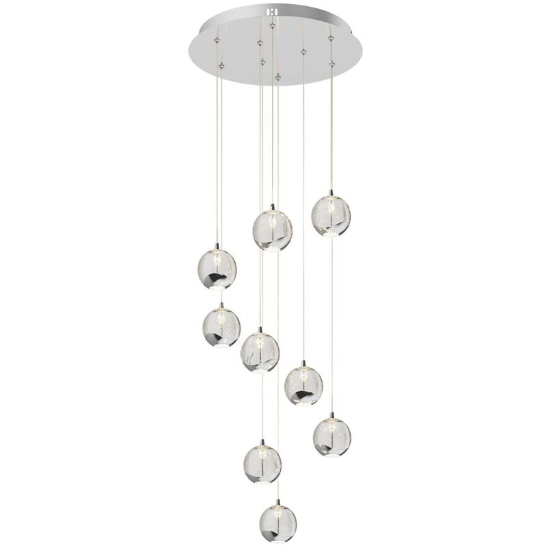 

Hayley lámpara colgante LED, 9 luces cromo - Lucande