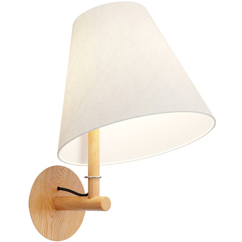 

Jinda aplique, armazón madera, tela blanca - Lucande
