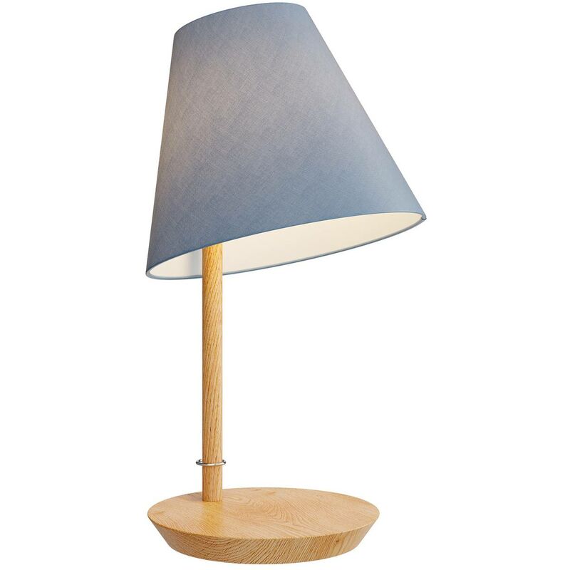 

Jinda lámpara de mesa, madera, tela azul - Lucande