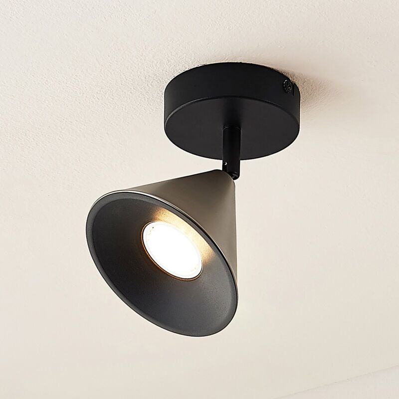 

Lucande Kartio plafón, 1 luz, inclinable, níquel