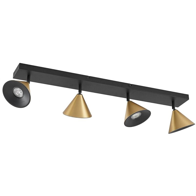

Kartio plafón, 4 luces, inclinable, latón - Lucande
