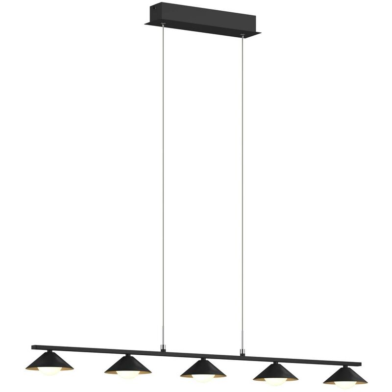 Lucande - Kianos LED-Hängeleuchte, schwarz, 5-fl.