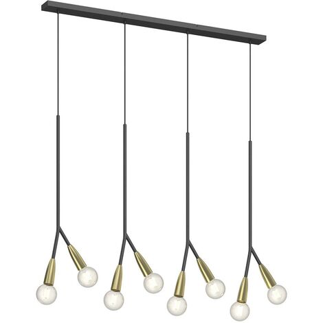 Lucande Lámpara colgante 'Carlea' en Negro de Metal