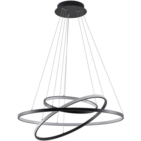 Lucande Lámpara colgante 'Ezana' en Negro de Metal