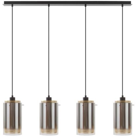 Lucande Lámpara colgante 'Sterzy' en Gris de Vidrio