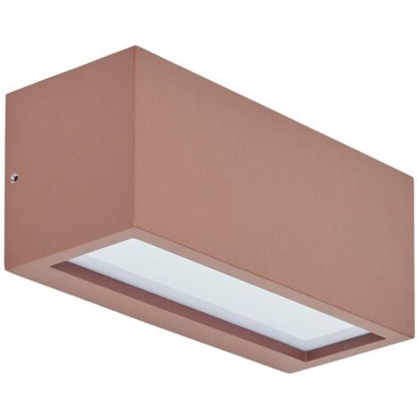 Lucande Lámpara de pared exterior 'Bente' en Marrón Aluminio