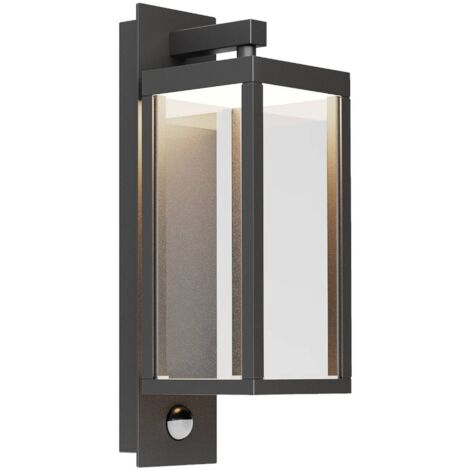 Lucande Lámpara de pared exterior 'Ferdinand' en Gris Aluminio