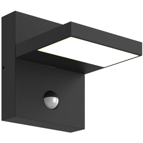 Lucande Lámpara de pared exterior 'Silvan' en Negro Aluminio
