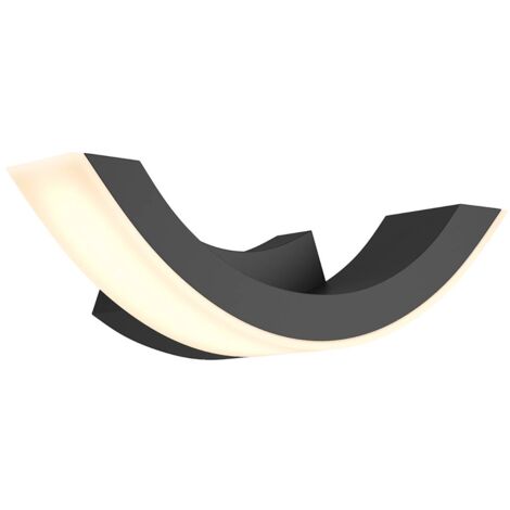 Lucande Lámpara de pared Led exterior 'Half' en Negro Aluminio