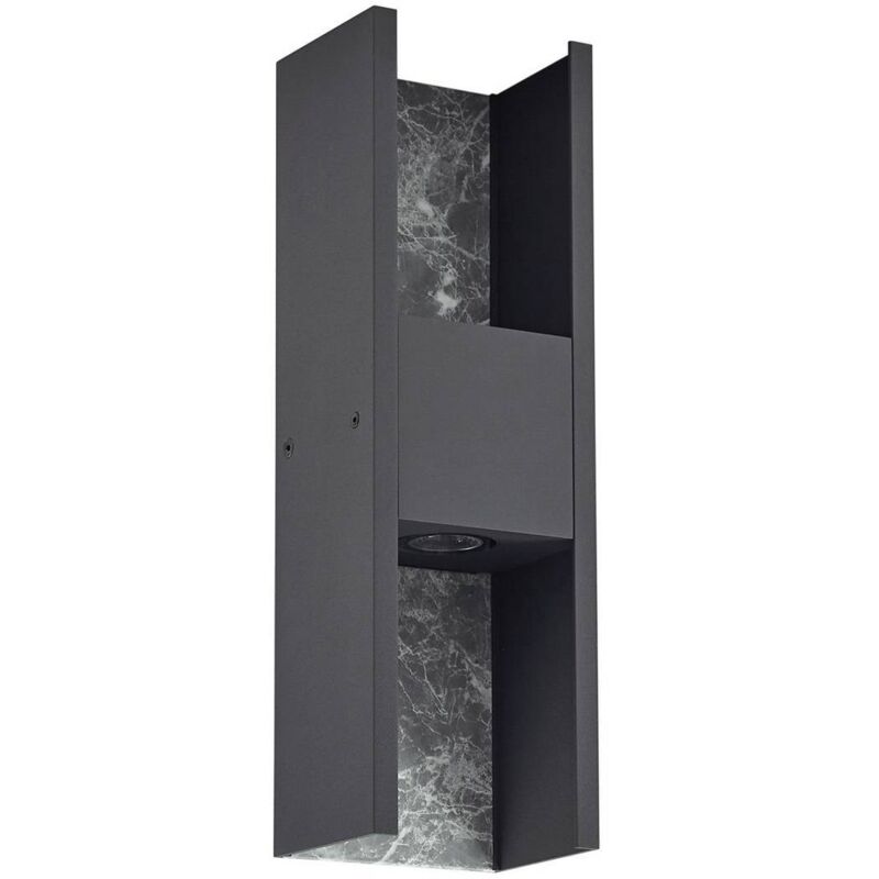 Lucande - Lámpara de pared Led exterior 'Lavrin' en Negro Aluminio