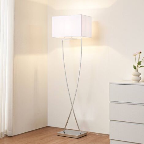 Lucande Lámpara de pie 'Evaine' en Blanco Metal