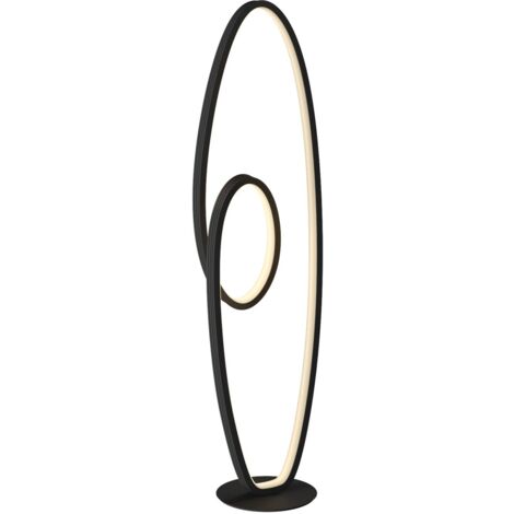 Lucande Lámpara de pie LED 'Bronwyn' en Negro Aluminio