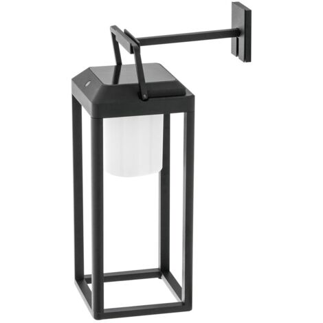 Lucande Lámpara solar exterior 'Tilena' en Negro de Aluminio