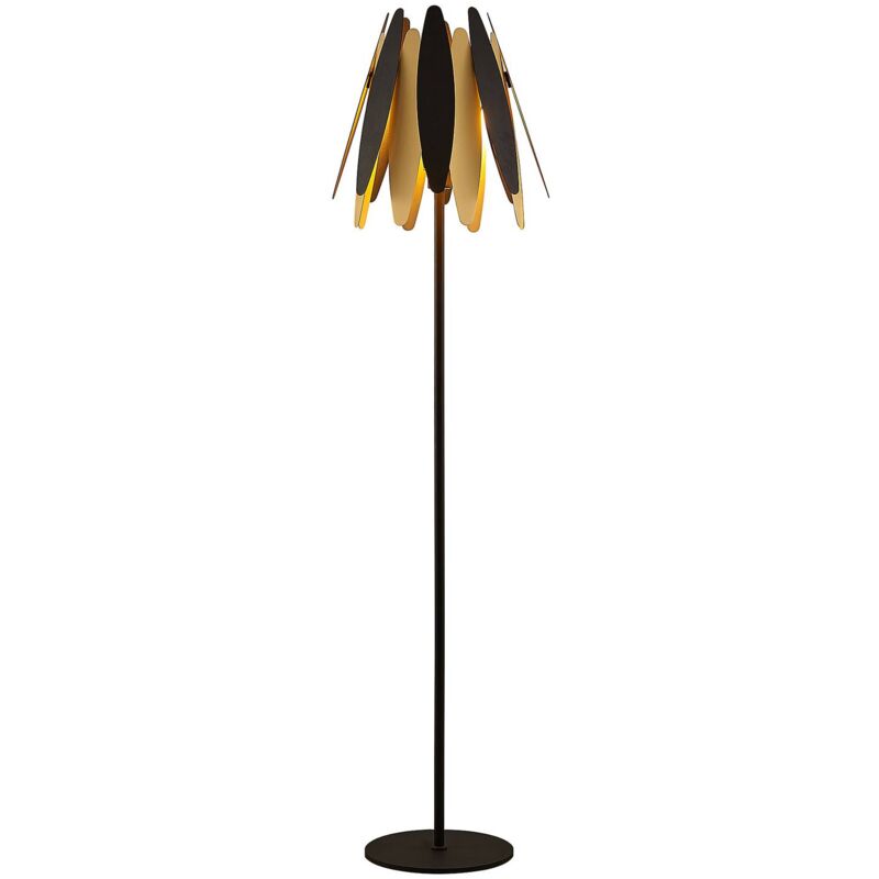 

Lounit lámpara de pie, negro-dorado - Lucande