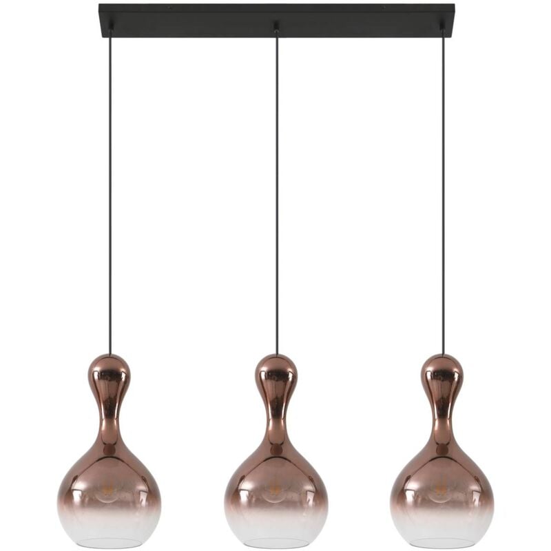 Image of Lucande Lyrisa lampada a sospensione, 3 luci, rame - rame, nero