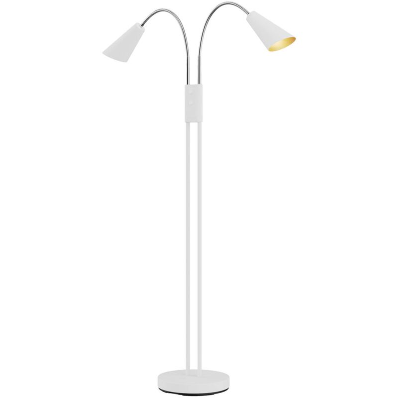 

Medira lámpara de pie, 2 luces, blanca - Lucande
