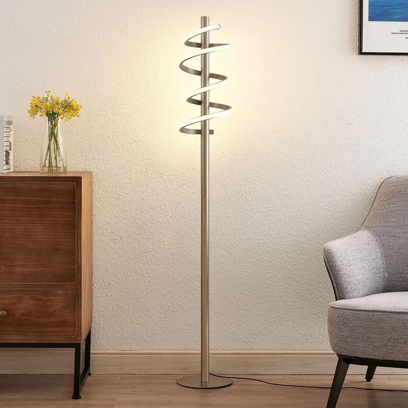 

Milora lámpara de pie LED, níquel satinado - Lucande