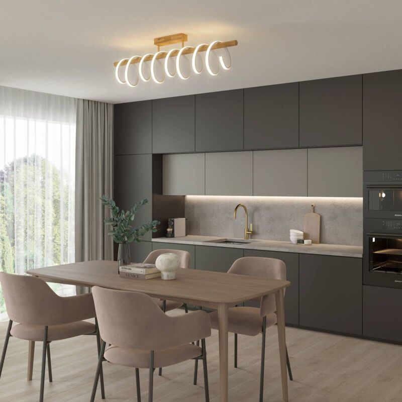 

Lucande Milora plafón LED 100 cm, roble