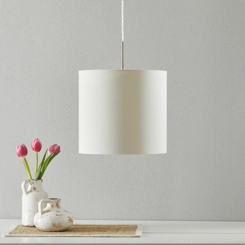 

Patrik lámpara colgante textil Ø30cm crema - Lucande