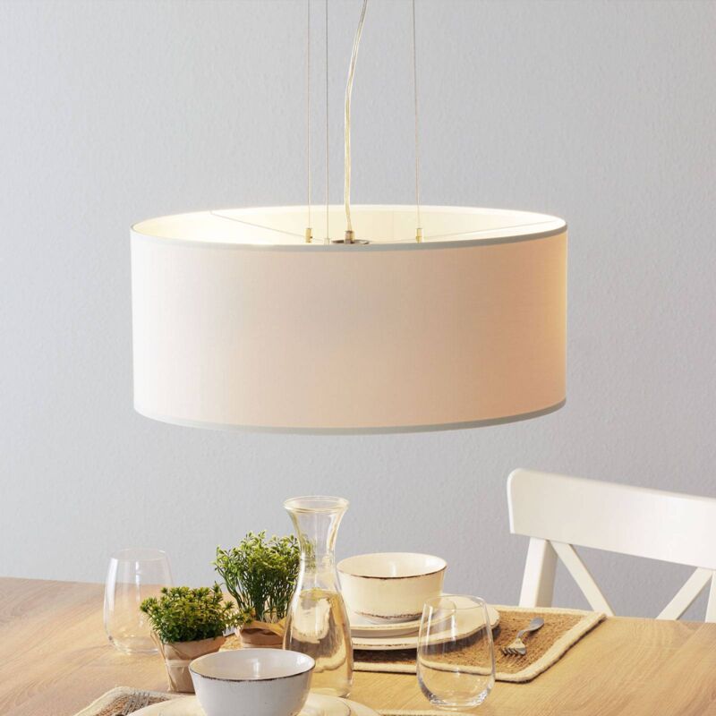 

Patrik lámpara colgante textil Ø53cm crema - Lucande