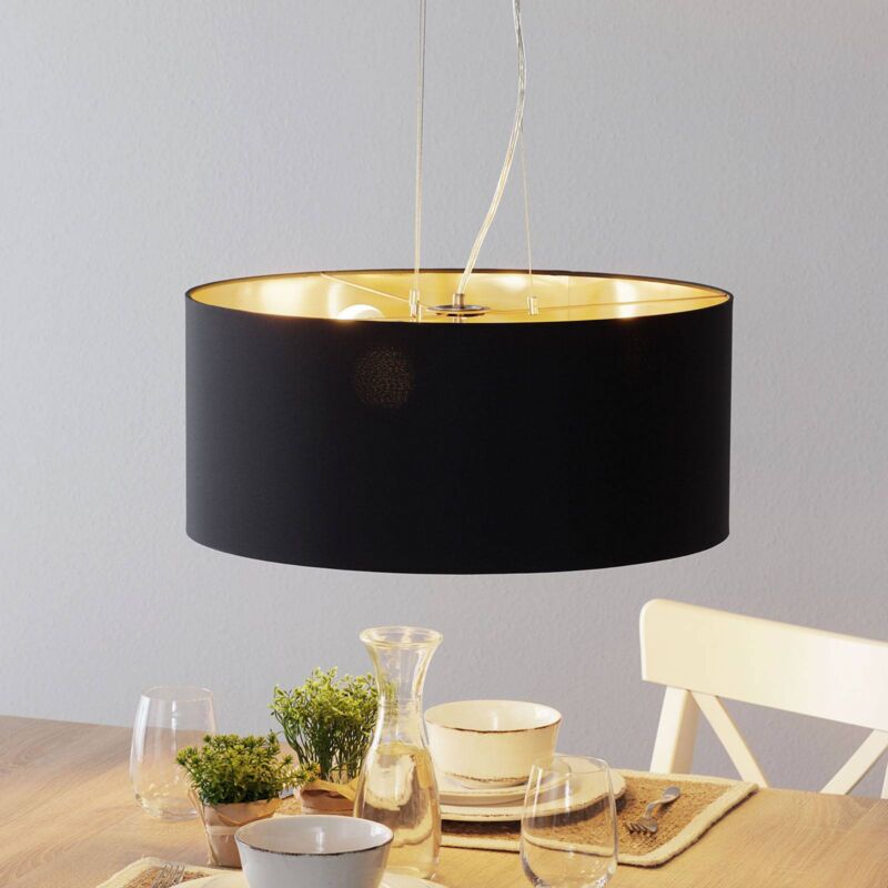 

Patrik lámpara colgante textil Ø53cm negro - Lucande