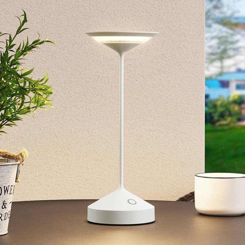 

Raminum lámpara mesa LED exterior, blanco - Lucande