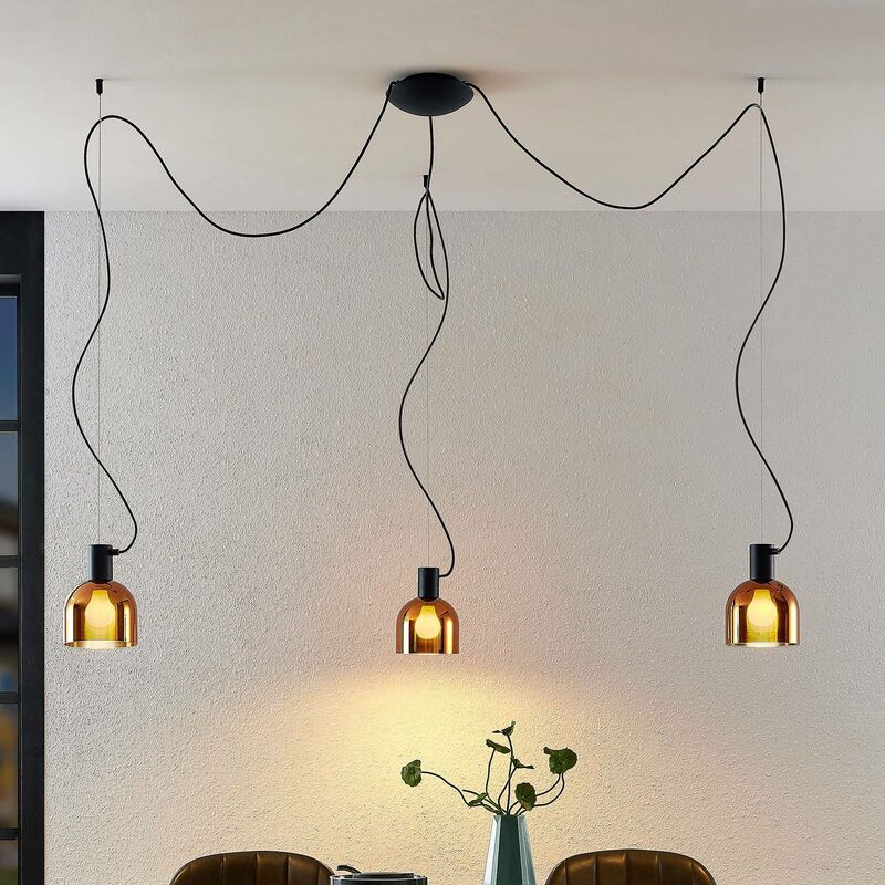 

Serina colgante, 3 luces, vidrio cobre - Lucande